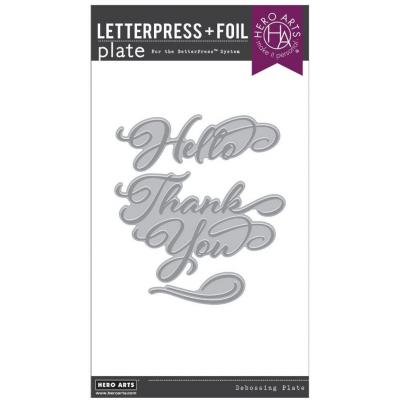 Hero Arts BetterPress & Foil Plates - Hello & Thank You